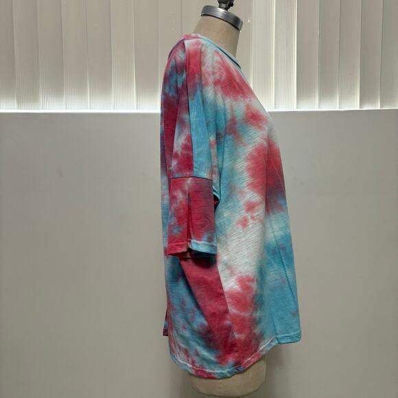 NWT HOPELY Tie Dye Pink Women's Hipster T-Shirt Small - Picture 2 of 5